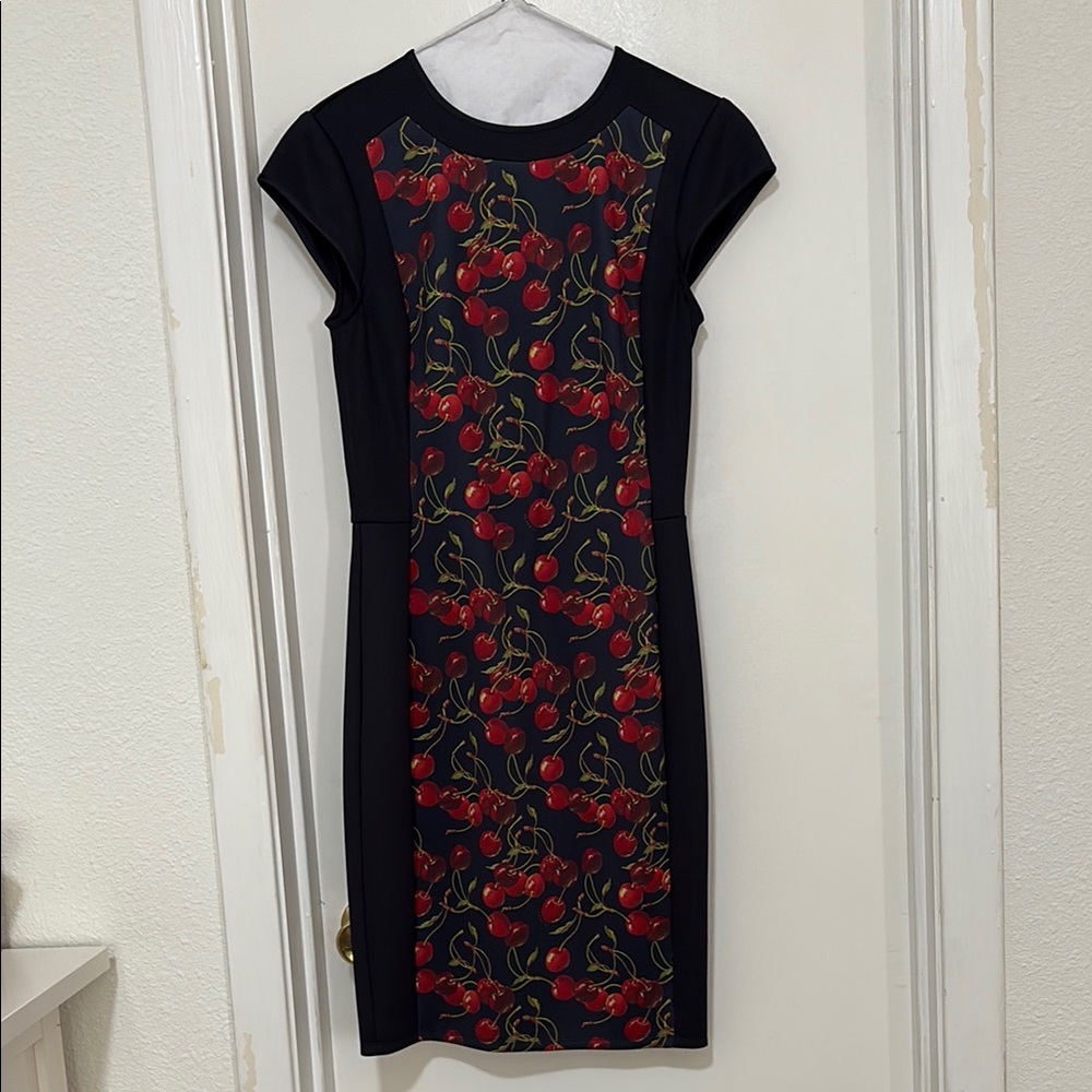 Cherry Print Navy Blue Ted Baker London Dress